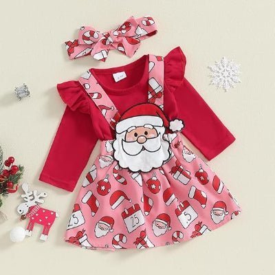 Ensemble Fille - FestiveCharm™ - Rouge Santa - Bebejob.com