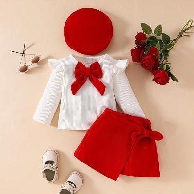 Ensemble Fille - FestiveCharm™ - Rouge Vif - Bebejob.com